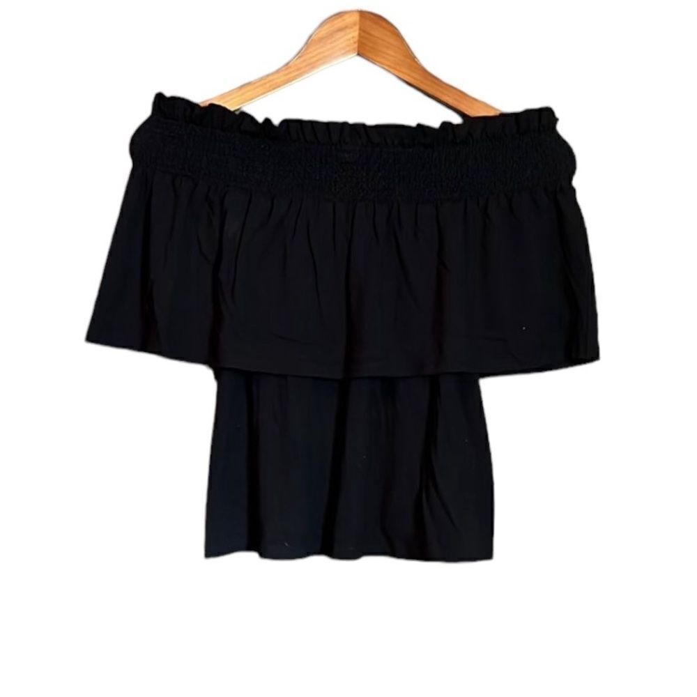 Rebecca Minkoff black off the shoulder tee. Size small‎
